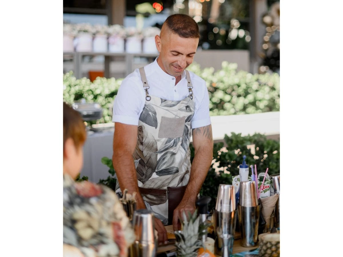 A bartender at a birthday party organized by CyprusShows