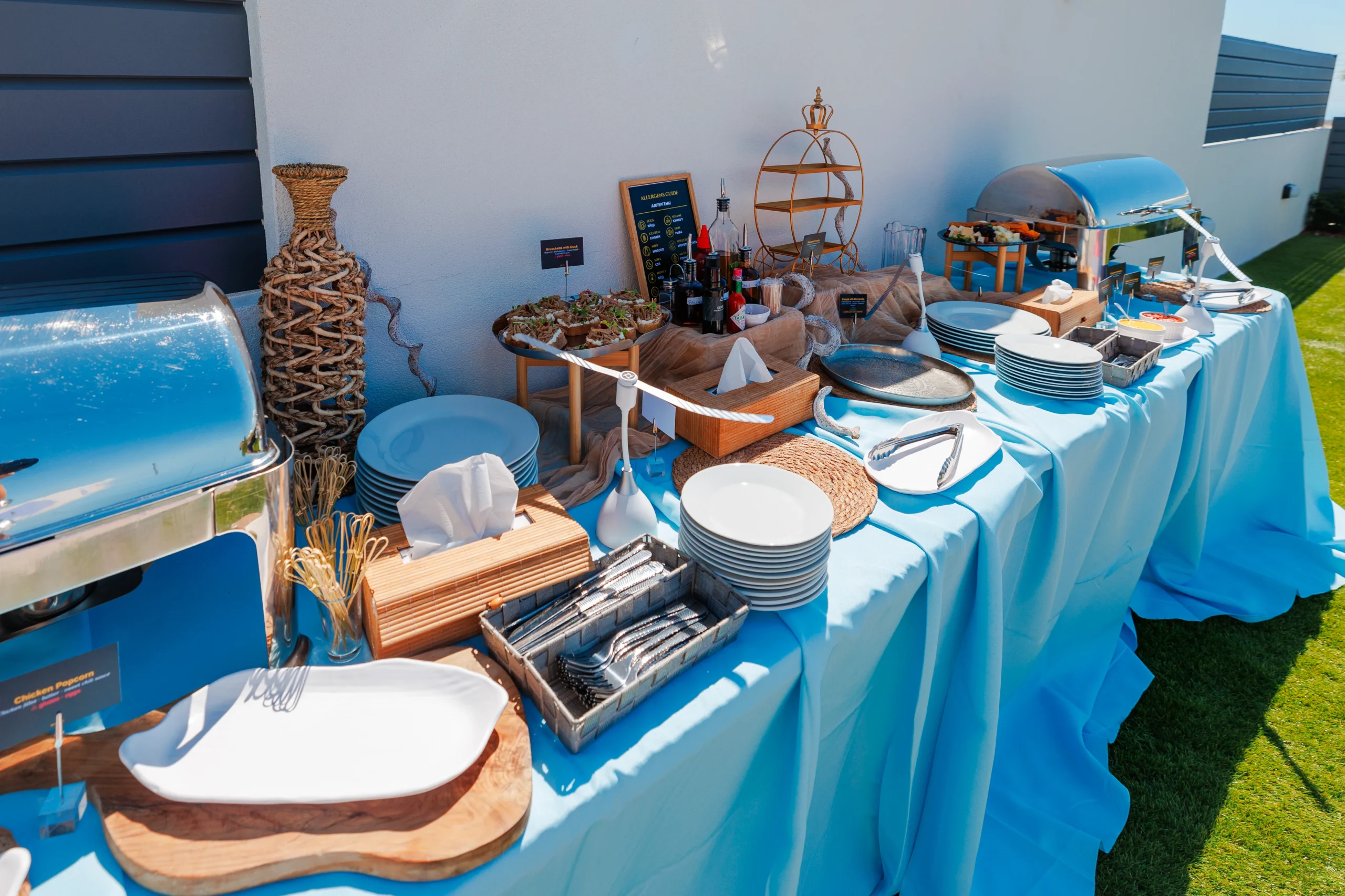 Buffet station at an outdoor celebration